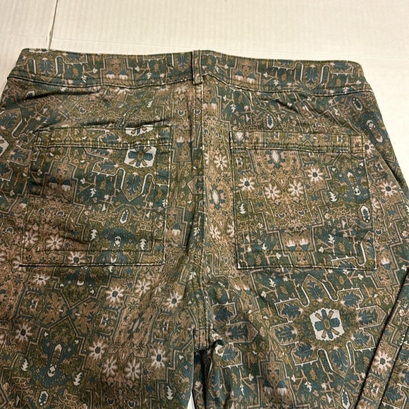 Anthropologie stretch western Aztec cropped pants front & back pockets zipper - Picture 8 of 9